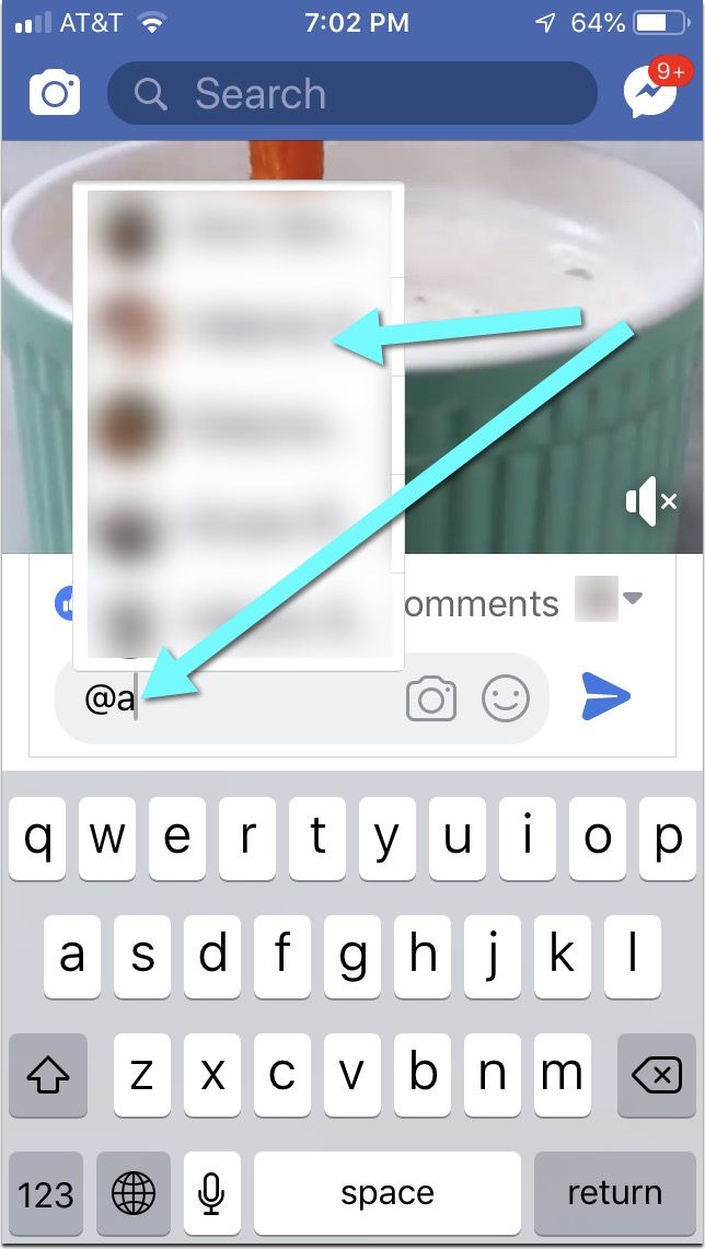 tag a friend in a comment on Facebook Mobile