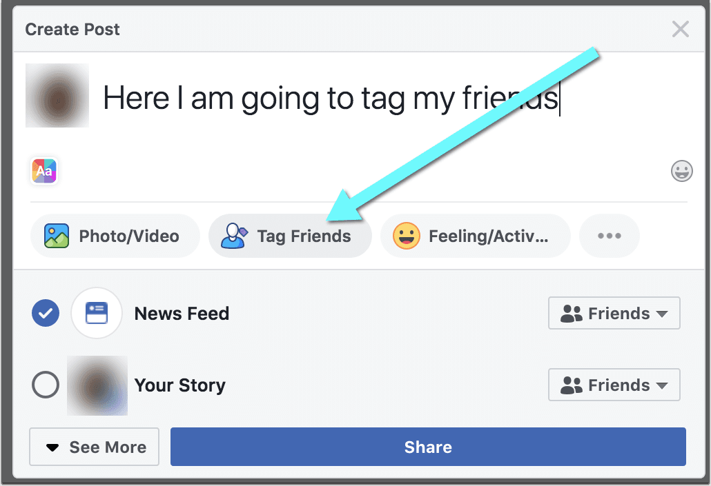 tag someone in a Facebook post?