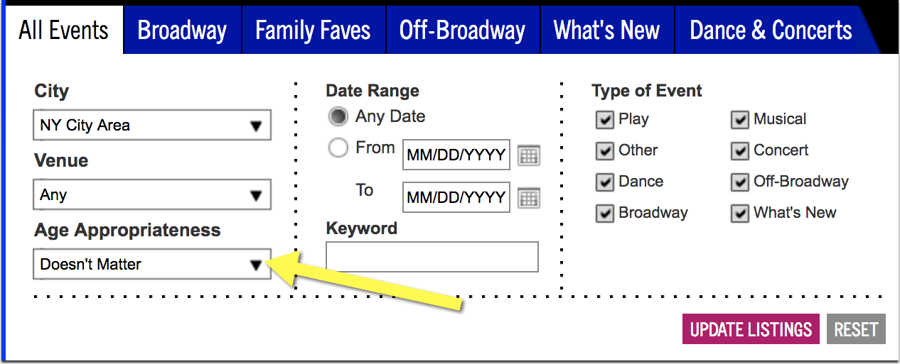 Search age appropriate shows