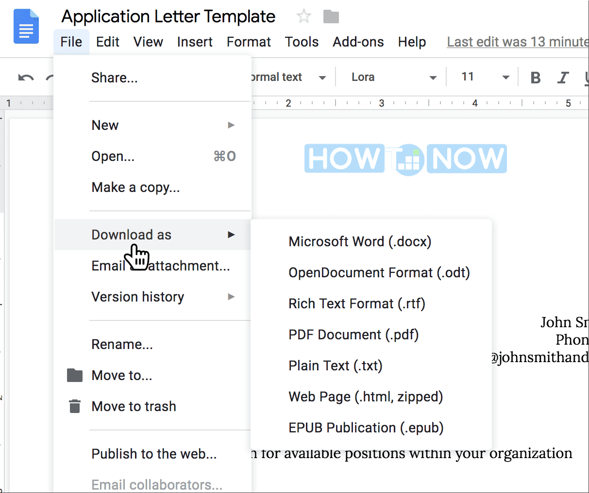 Google Doc Cover Letter Template from howtonow.com