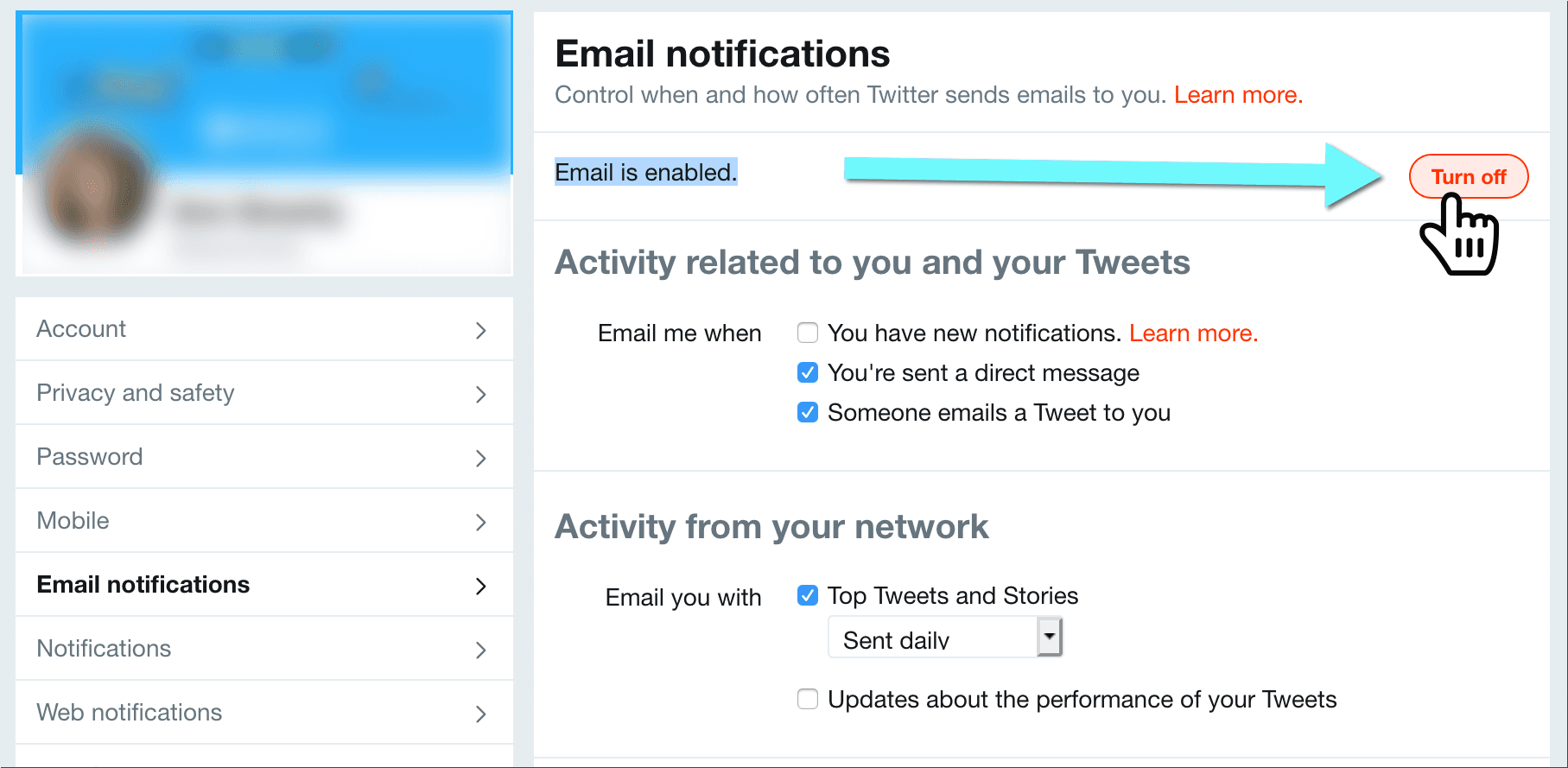 How to Stop Getting Emails from Twitter on a Desktop Browser