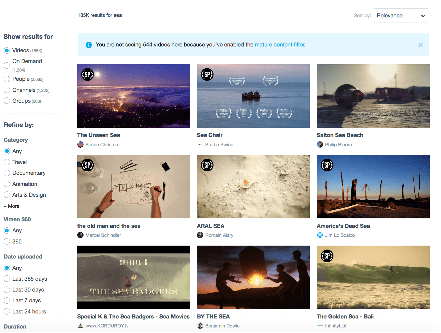 Vimeo videos