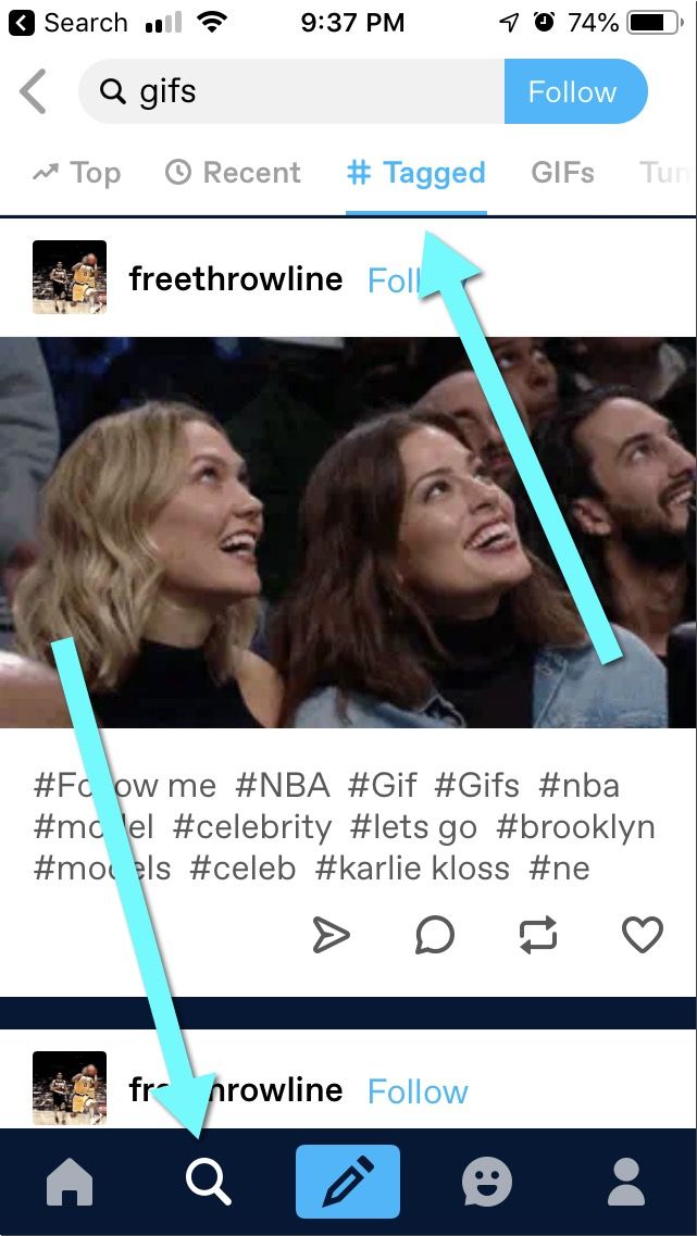 How to use Tumblr tag search (mobile)