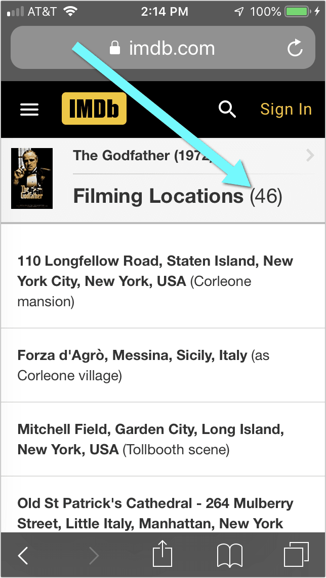 "Filming Locations" imdb mobile find movie shooting locations