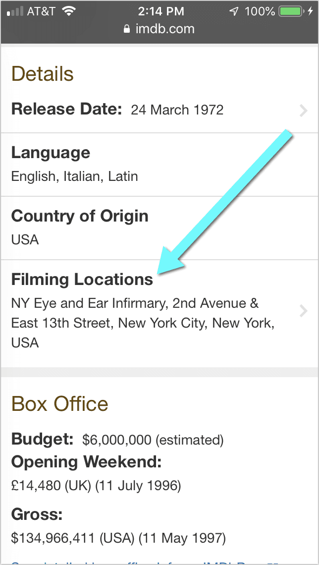 Filming Locations mobile imdb