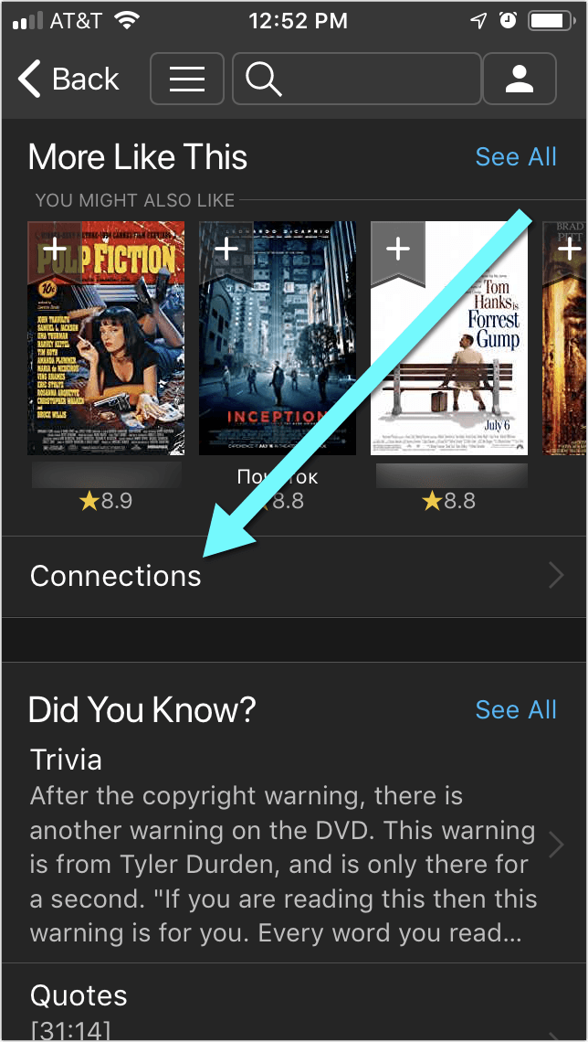 Connections IMDB - Goodreads for movies
