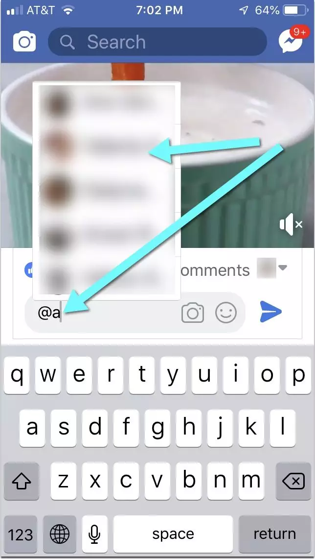 tag a friend in a comment on Facebook Mobile