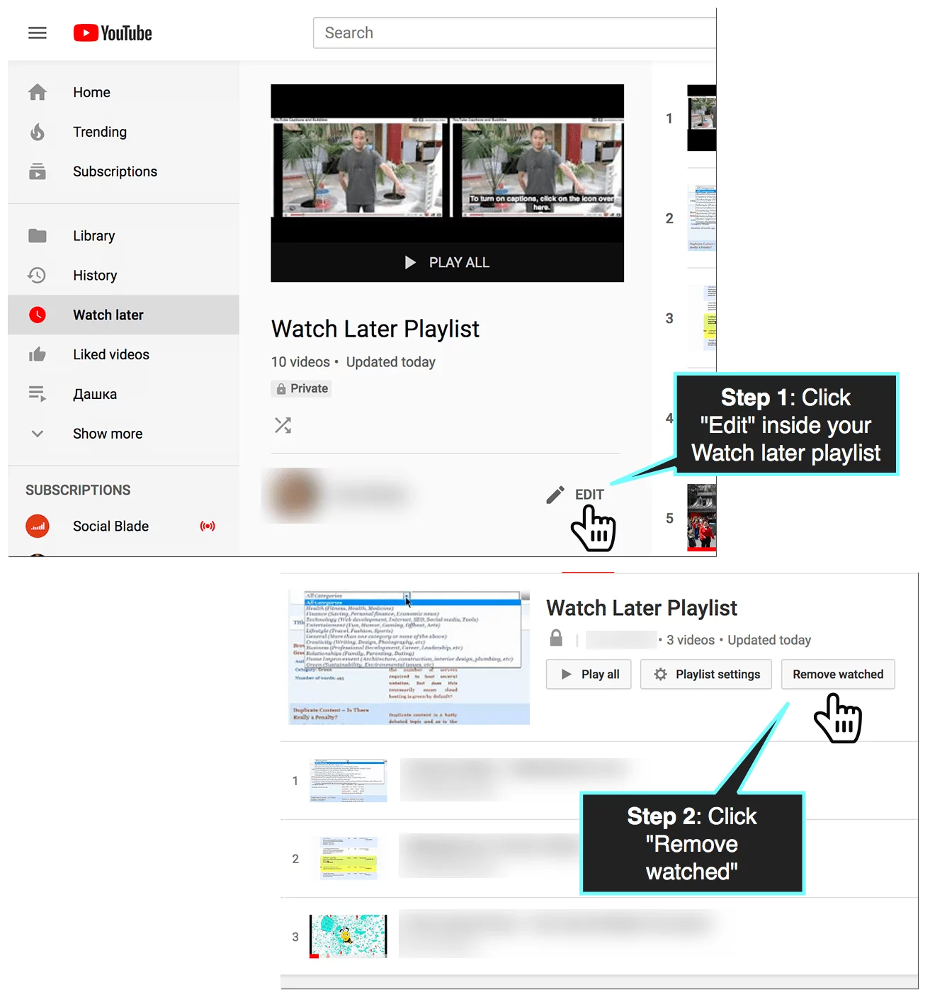 How to clear watch later on Youtube