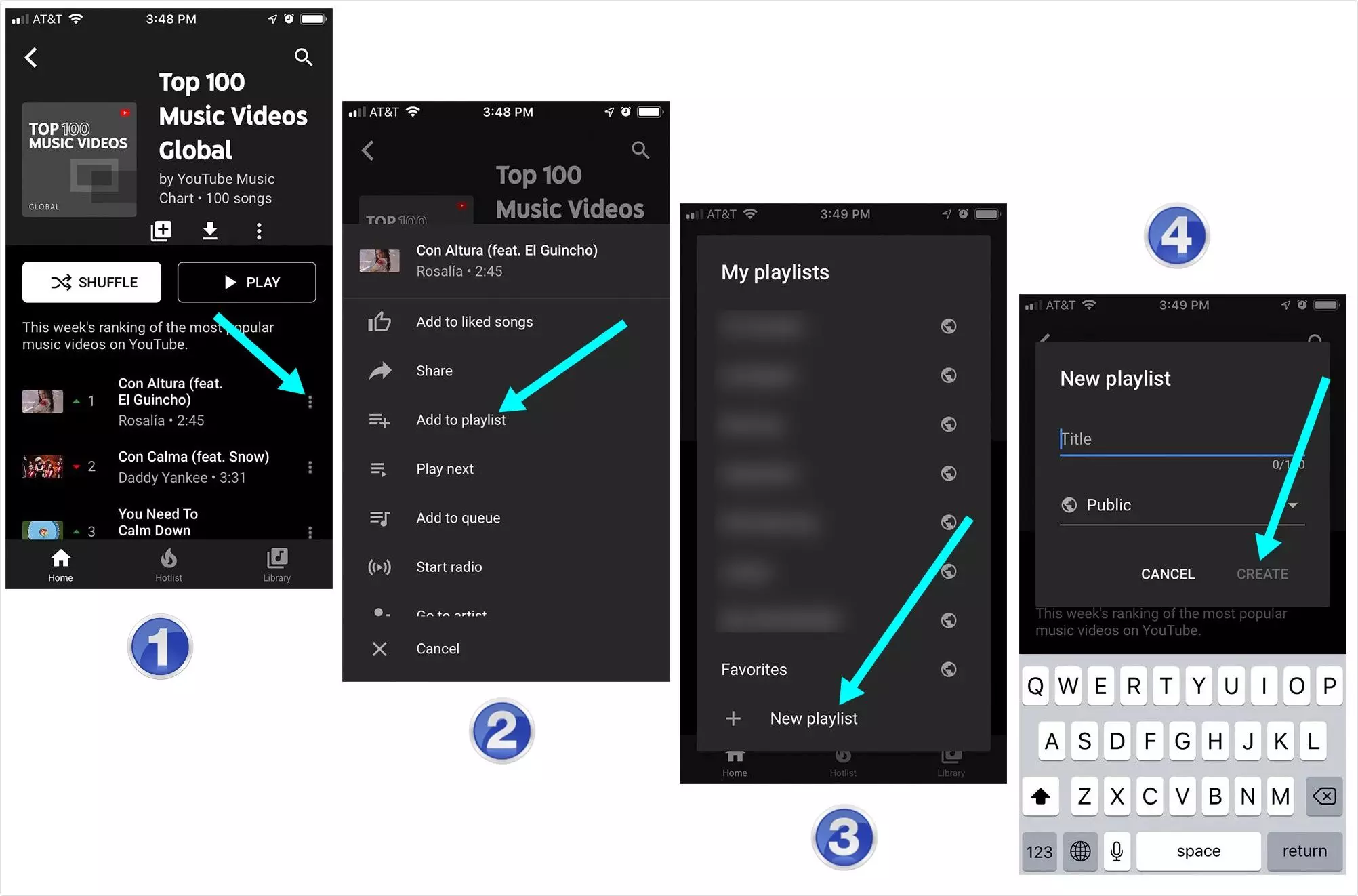 create a Youtube music playlist