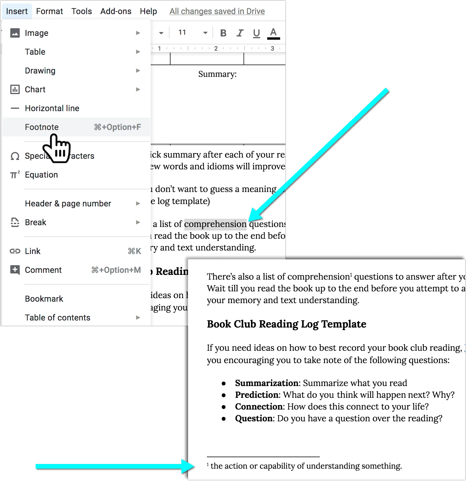 How to Add Footnotes in Google Docs
