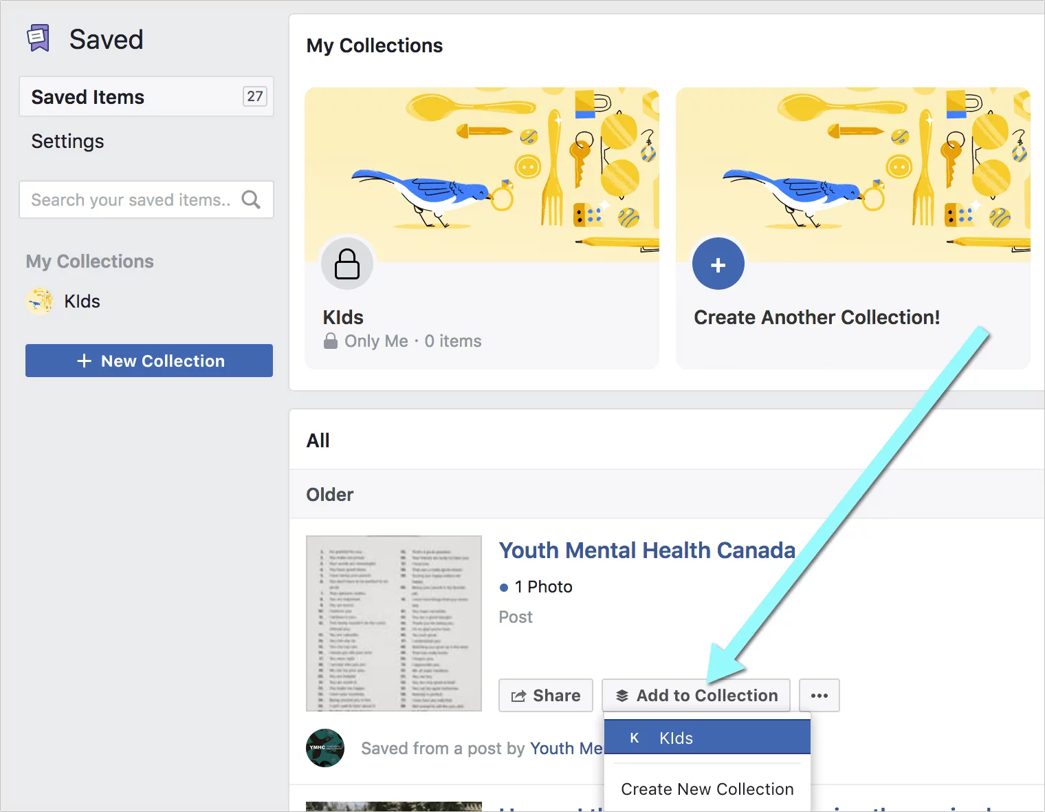 Facebook reading list collections