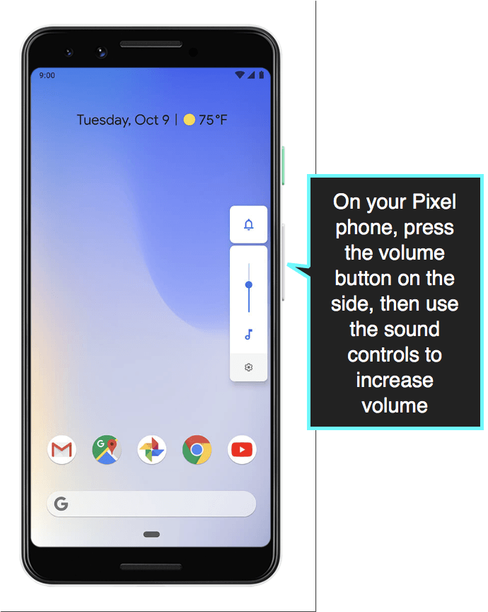 On your Pixel phone, adjust volume settings