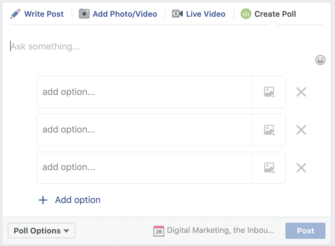 create a poll in a Facebook group