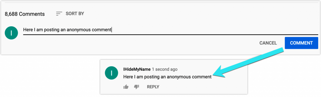 post Youtube comments anonymously