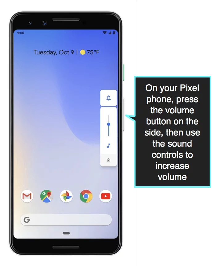 On your Pixel phone, adjust volume settings